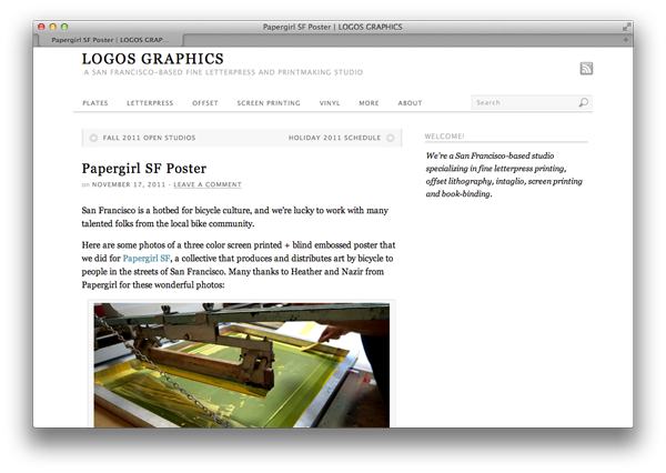 Logos Graphics article about Papergirl SF
