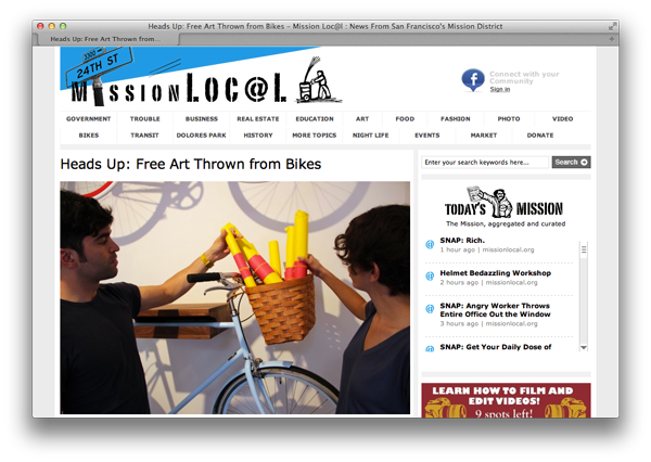 Mission Local article about Papergirl SF
